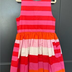 Jacadi Pink, Red, and Orange Striped Dress